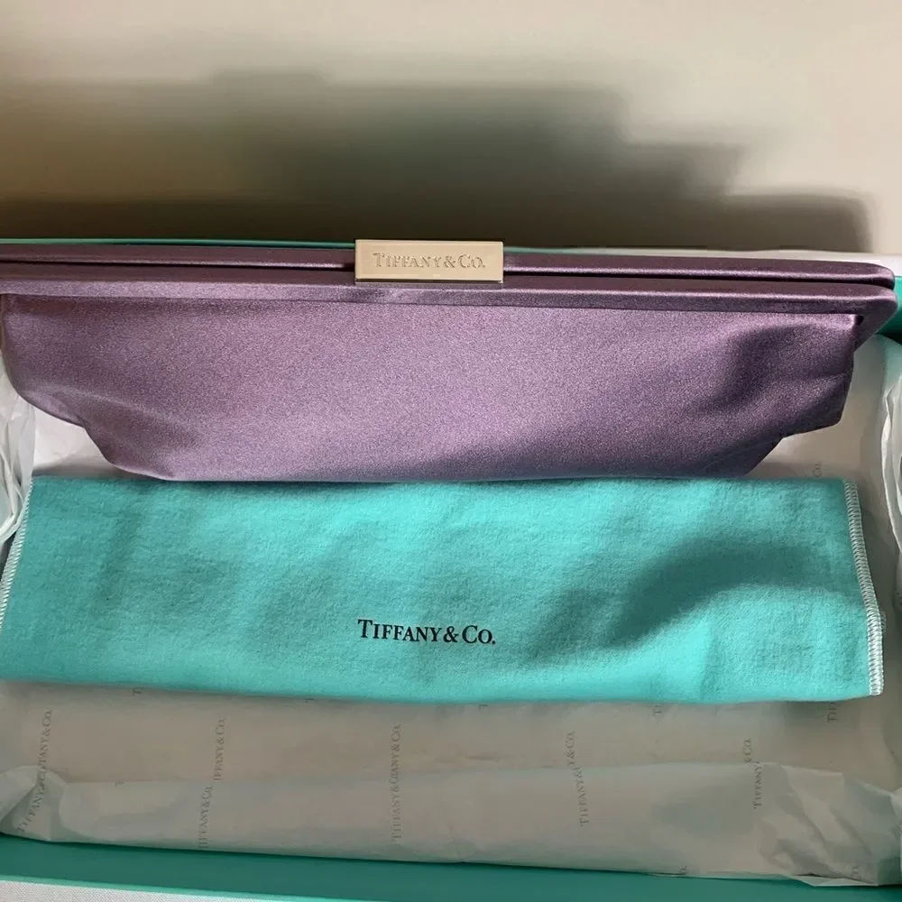 Tiffany & Co. Holly Satin Clutch - Purple - New